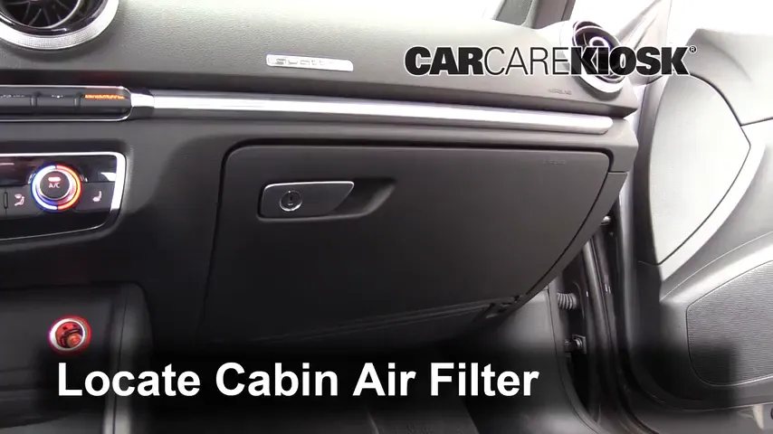 2015 Audi A3 Quattro Premium 2.0L 4 Cyl. Turbo Convertible Filtre à air (intérieur) Changement